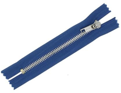 Jeans-Reißverschlüsse Silber-Nickel in verschiedenen Längen und Farben (jeansblau - 218, 12 cm)