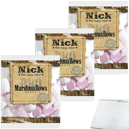 Nick Marshmallows 3er Pack (3x200g Packung) + usy Block