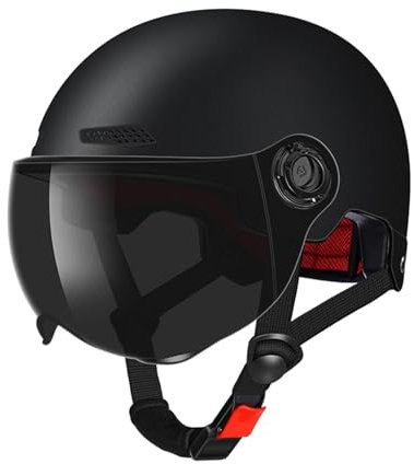 Erwachsene Fahrradhelm mit Schutzbrille, Rollerhelme mit Abnehmbarer Sonnenblende für Männer und Frauen, Verstellbare Größe