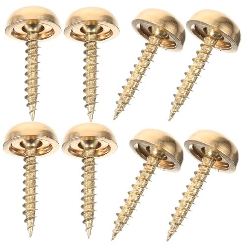 Hoement 8pièces Visibilité Accrue Vis De Décoration Laiton Avec Capuchons Pour Miroirs Et Meubles Fixations Élégantes Et Pour Tables Et Armoires