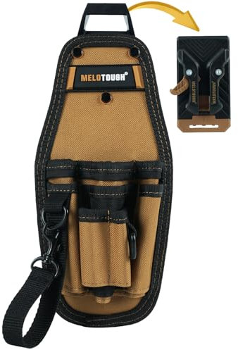 MELOTOUGH Kleine Werkzeugtasche mit Quickc-Entriegelungsgürtelclip, kleine Werkzeugtasche mit Elektriker-Klebeband, Mini-Arbeits-Organizer, Werkzeugholster und Messerhalter (Khaki)