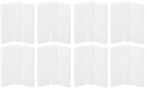 sourcing map 8Pcs Acrylic Hinges, 1.8 x 1.5 Inch Mini Hardware Folding Hinges Piano Hinges for Case Box Handicraft, White