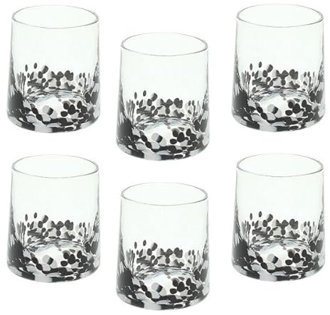 Set 6 Bicchieri Cc300 White/Black Vetro Venezia Vetro Nero ANDREA FONTEBASSO LINEA VENEZIA