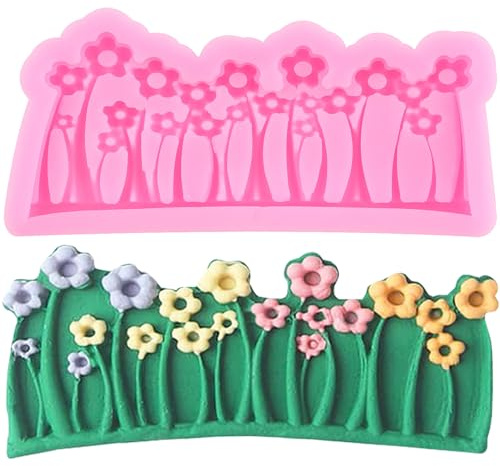 XMOLDNMS Flower Fondant Mould Flower Grass Silicone Moulds for Cake Decoration Cupcake Topper Candy Chocolate Polymer Clay Gum Paste
