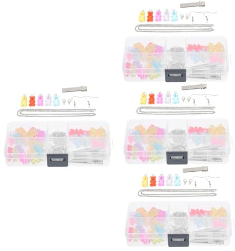 Operitacx 4sets Jewelry Making Kit Boys and Girls DIY Charms Resin Bear Pendant Jewelry Charm
