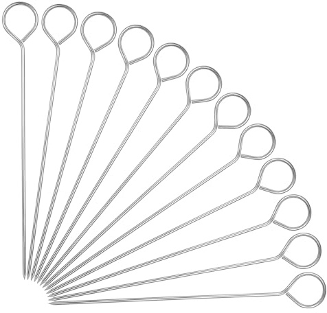 30pcs Stainless Steel Turkey Lacers - 6 Inch Reusable Chicken Skewers - Silver Meat Roasting Trussing Needles for Bbq Cooking & Kitchen Roast Supplies