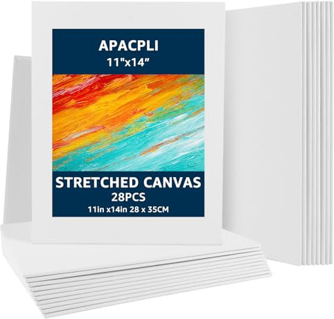 APACALI 28 Stück Kleine Leinwand zum Bemalen, 28x35cm Malkarton, Baumwolle Canvas Panels für Acrylfarbe, Ölfarbe, Tempera und Gouache