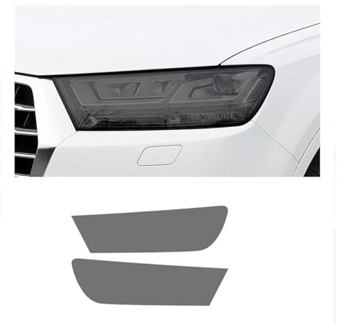NRAAUEPO Auto Licht Folie für A&UDI Q7 SQ7 2016-2019 Auto Scheinwerfer Film Front Licht Transparent Geschwärzte Form Vinyl Schutz Aufkleber