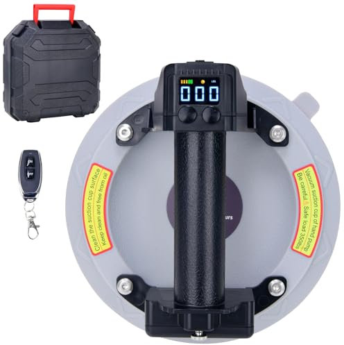 HENYEER Electric Vacuum Suction Cups, Electric Suction Lifter with Type C Charging Port, Tile Suction Cup, Glass Suction Cups, Glass Suckers, Load over 200 KG, for Rough and Smooth Surfaces