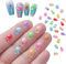 Kinretixia 100 Pieces Nail Charms Art Colourful, Transparent Nail Charms With Unique Designs, Small Cute Turtle Turtle Decorations for Girls DIY