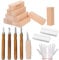 Wood Carving Tools Kit, 19 in 1 Wood Whittling Kits Include 12PCS Basswood Carving Blocks and 5PCS Whittling Tools, Ergonomic Carving Multitool, Chip Carving Tools Set for Beginners and Professionals