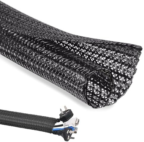 4 Pcs Cables Tidy Sleeve, 50cm x 13mmCable Management Tube Wire Tidy Organiser for Computer, TV, Home, Office