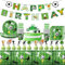 Vajilla de Fiesta de Cumpleaños, 107 PCS Vajilla Cumpleaños Futbol, Decoracion Cumpleaños Futbol, Futbol Artículos Fiest Decoración para Fiesta Incluye Platos Vasos Mantel Pajitas -20 Invitados