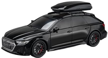 YCNXEB Miniatur Modelle Diecast 1 24 Für Audi RS6 Quattro Station Wagon Legierung Spielzeugauto Modell Rad Lenkung Sound & Licht Sammlerstücke Originalgetreue Nachbildung(Schwarz)