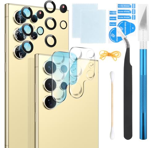 RongZy Pack of 2 Back Camera Glass Lens Replacement for Samsung Galaxy S24 Ultra 5G Back Camera Lens Glass Lens with Repair Kit