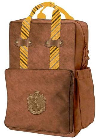 CERDÁ LIFE'S LITTLE MOMENTS Casual Fashion Leatherette Harry Potter Huflepuff Backpack - 35x27x18cm-Unisex