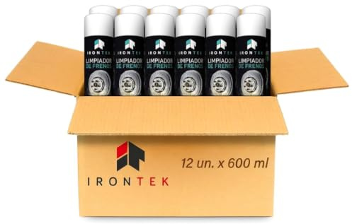 Nettoyant Dégraissant Freins 600 mL LOT DE 12 - IRONTEK | IT294 | Aérosol Professionnel | Jet Puissant Séchage Rapide | Élimine Graisse Suie Poussières | Auto Moto | fabriqué en France (12)