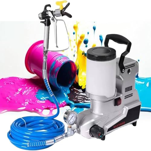 Pulverizador De Pintura Sin Aire Portátil De 1600W, Pistola De Pintura Airless PortáTil con Manguera De 5 M, Pulverizador De Pintura De 2,5L/Min, Para Paredes Interiores Y Exteriores, Muebles