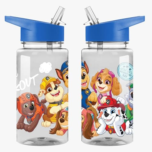 TDL Official Kids Water Bottle 450ml – BPA-Free, Leakproof, Flick-Top Lid – Official Character Design Bottle for School, Nursery, Travel & Sports (Paw Patrol Boys)