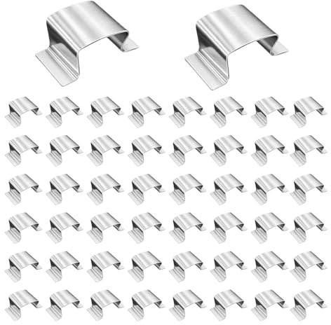 50 Pcs Stainless Steel ‘G' Clips for Greenhouse Glass Clips,Green House Glass Fixing Clips,Stainless Steel Greenhouse Glass Clips for Replacement Accessory