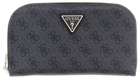 GUESS Geldbörse Latona Zip Around Organizer Coal Logo dunkelgrau