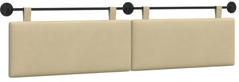 vidaXL Hängendes Kopfteil Hellgrün-Grau Cordstoff, Modernes rechteckiges Wandkopfteil, platzsparendes, weich gepolstertes Kopfteil, minimalistisches Wohnmöbeldesign