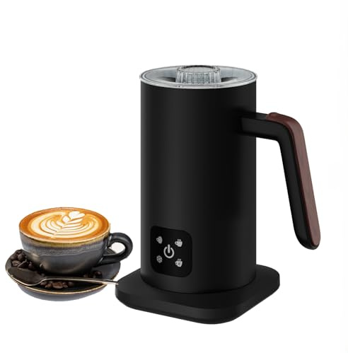 Milchaufschäumer Elektrisch 4-in-1 aus Edelstahl – Heiß & Kalt, Milch erhitzen, LED-Touchpanel, 360°-Basis – für Cappuccino, Latte Macchiato & Kakao