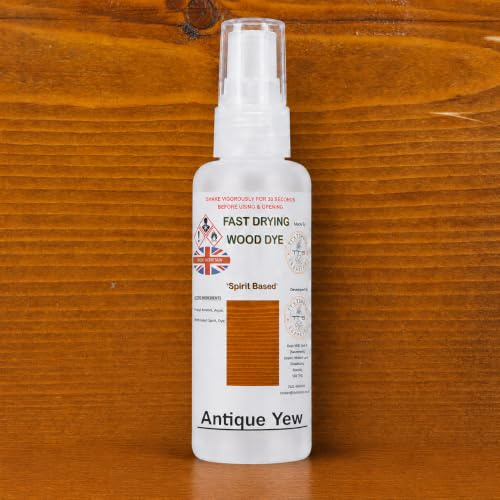 Antique Yew Spirit Based Wood Dye (500ml) – Quick Drying Professional Grade Wood Stain for Interior Furniture & DIY