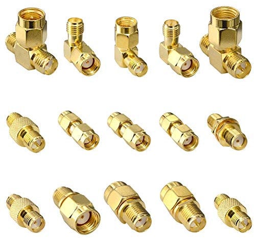 15 Type RF Antenna Adapter Kit SMA Connector SMA Male Female Coupler Converter for WiFi Antenna Extension Cable Goggles Antenna Amateur Repeaters Radio FPV Drone