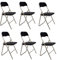 La Silla Española - Pack 6 Sillas plegables de aluminio con asiento y respaldo acolchados en PVC, modelo Sevilla, Color negro, 78x43,5x46 cm
