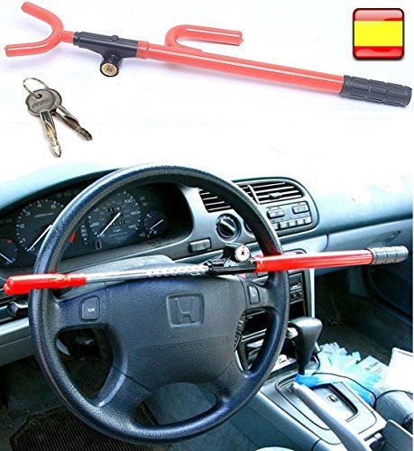 AOTEMAN Barra antirrobo de Seguridad para Volante Coche Bloqueador Tranca Anti Robo