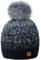 MFAZ Morefaz Ltd Damen Herren Winter Beanie Strickmütze Mütze Wurm Fleece Bommel Fashion SKI (Black Grey)