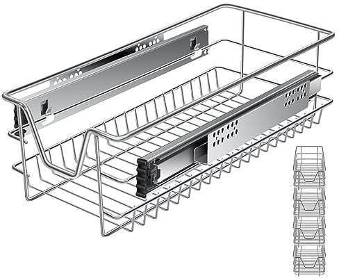 KESSER® Teleskopschublade 4x 30 cm ✓ Küchenschublade ✓ Küchenschrank ✓ Korbauszug ✓ Schrankauszug ✓ Vollauszug ✓ Schublade