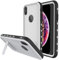 PunkCase iPhone Xs Max Waterproof Case, [KickStud Series] Slim Fit IP68 Certified [Shockproof] [Snowproof] Armor Cover W/Built-in Screen Protector + Kickstand for Apple iPhone Xs Max [White]