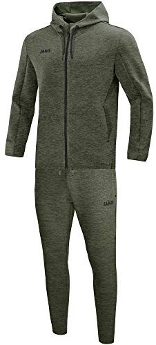 JAKO Herren Jogginganzug Premium Basics mit Kapuze, Khaki-Meliert, 3XL