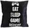 Sass Party & Gifts Eat Sleep Game Repeat Cushion Cover - Great Gift for A Gaming Fan