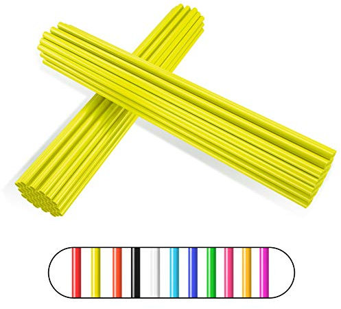 Cubiertas para Radios,PSLER 72 Piezas Cubiertas Protectoras Reutilizables para Llantas de Ruedas para Sillas de Ruedas, Motocicletas de Montaña - Amarillo Cubiertas Radios
