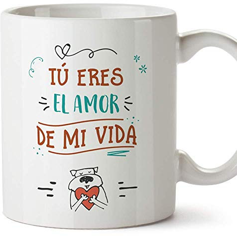 MUGFFINS Taza San Valentín (Te Quiero) - Amor de mi Vida - Aniversario para Novios, Enamorados, Pareja.