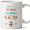MUGFFINS Taza San Valentín (Te Quiero) - Amor de mi Vida - Aniversario para Novios, Enamorados, Pareja.
