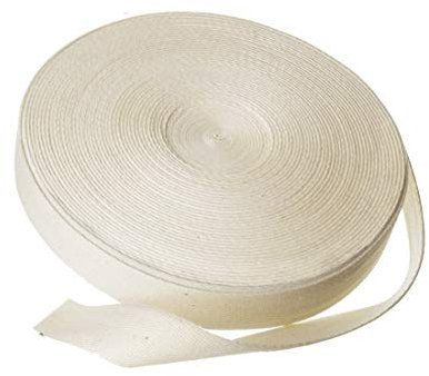 LNIMIKIY 1PCS Baumwoll Schrägband, 20mm Nahtband Köperband Schrägband, Textilband Einfassband für Ammer, Stuhlkissen, Schürze, Haustierstoff usw (Weiß 1PC, 50mx2,0 cm)
