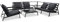 vidaXL Gartenmöbel 5-TLG. mit Auflagen Lounge Sofa Garten Garnitur Sitzgruppe Sitzgarnitur Gartenset Gartensofa Sessel Aluminium Dunkelgrau