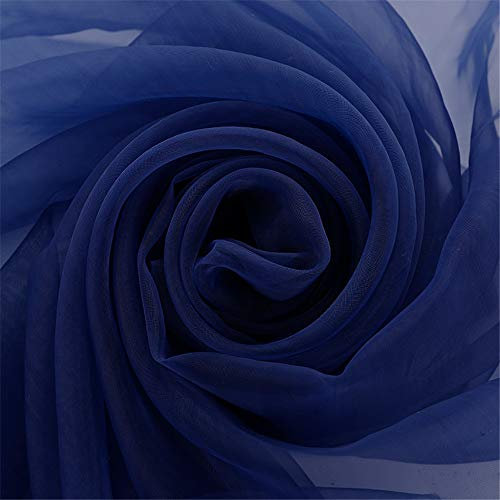 Nicole Knupfer Dekostoff Organza Stoffe Meterware Hauch Zart, Fein und Durchsichtig, zum Nähen, Drapieren und Basteln, 100cm Tüll Meterware (Dunkelblau)