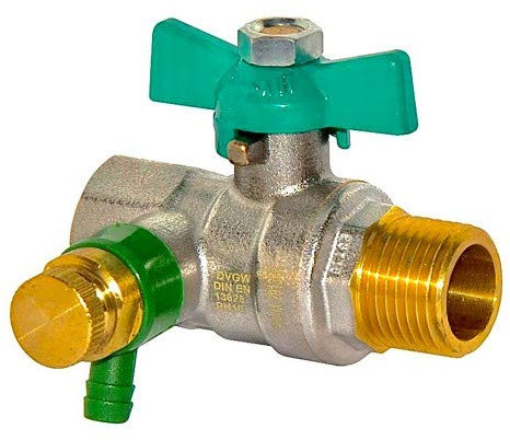Trinkwasser Messing Kugelhahn DVGW ½“-11/4“ Zoll IG-AG Knebelgriff u Entleerung Größe 3/4