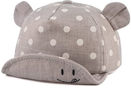 Pesaat Schirmmütze Baby Cap Jungen 6-24 Monate Sommer Mütze UV Schutz Baby Mädchen Baseball Cap Mit Größenregulierung Baby Baseballkapp (DE/NL/SE/PL, Alter, 6 Monate, 24 Monate, Grau)