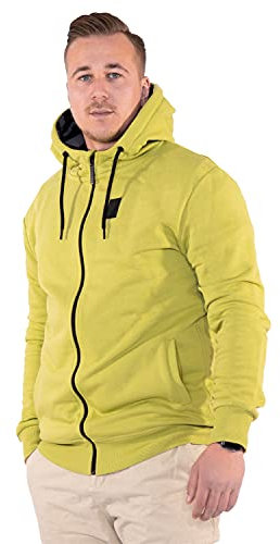 SOURKRAUTS Herren Zipper Hoody Colin in Grün in Größe XXXL - Männer Kapuzenjacke mit Reißverschluss