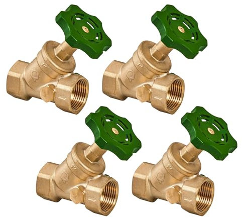 Schrägsitzventil 1 Zoll aus hochwertigem Messing (CW617N) 16 bar - Rückschlagventil aus vernickeltem Messing, Teflon, Stahlhebel, ISO228 Gewindeanschluss (B)