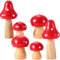 TEHAUX 6 Stücke Mini Pilz Garten Pilze Deko Gartendeko Miniatur Ornamente Dekofigur Feengarten Zubehör für Micro Landschaft Blumentopf Sukkulenten Bonsai Moos Aquarium Dekoration,1