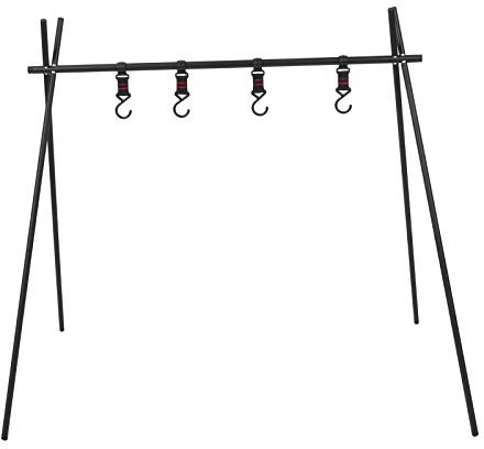 01 02 015 Campfire Cooking Stand Tripod, Camping Tripod Collapsible with Hook and Carrying Case for Cookware Party