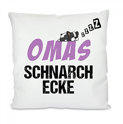 Herzbotschaft Kissen: Omas Schnarchecke