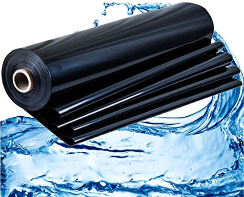 Teichplane Schwimmteich Folie HDPE Kautschuk Teichfolien Einfaches Schneiden UV und Witterungsbeständig für Teichbau Garten und Teichzubehör (Color : Black, Size : 8x10m)